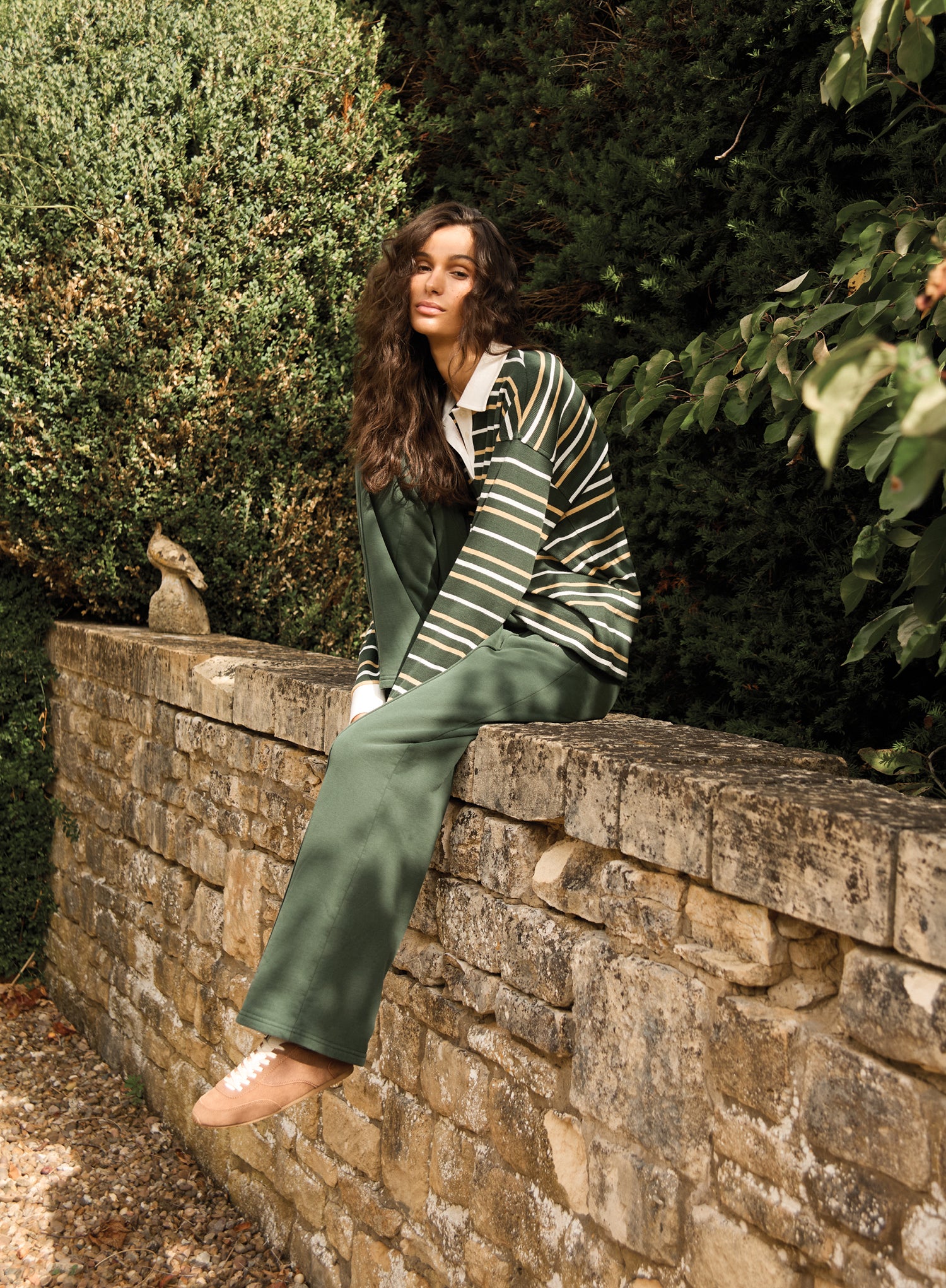 Green 4th Wide Leg Branded Joggers